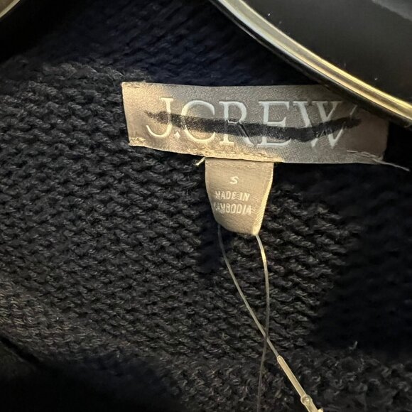 J.Crew $90 Heritage cotton Rollneck™ sweater in stripe Ivory Navy Size S CE486 - Picture 9 of 9